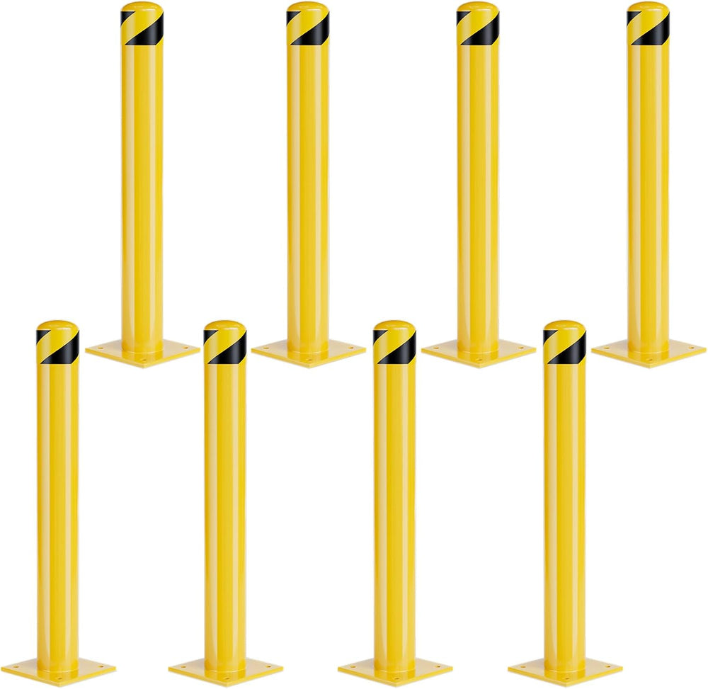 Safety Bollard Post, 36 Inch Height Steel Bollards, 4.5 Inch Diameter Parking