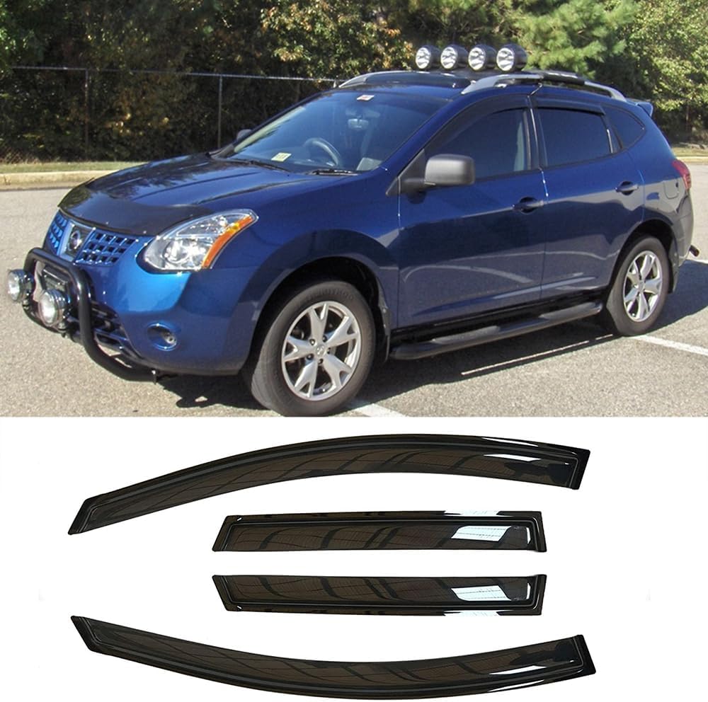 94076 Side Window Wind Deflector, Dark Smoke Window Visors fit