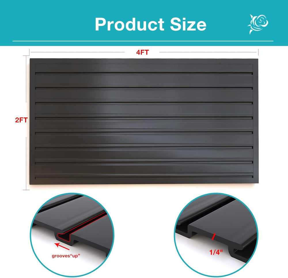 NeatiEase Slatwall Panel Wall Storage Systems, 2 x 4ft Slat Wall Paneling Gar...