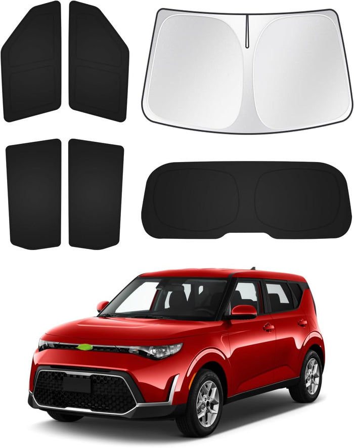 Sunshades for Kia Soul 2020-2025 2026 Accessories Windshield Sun Shade Side (6PCS)