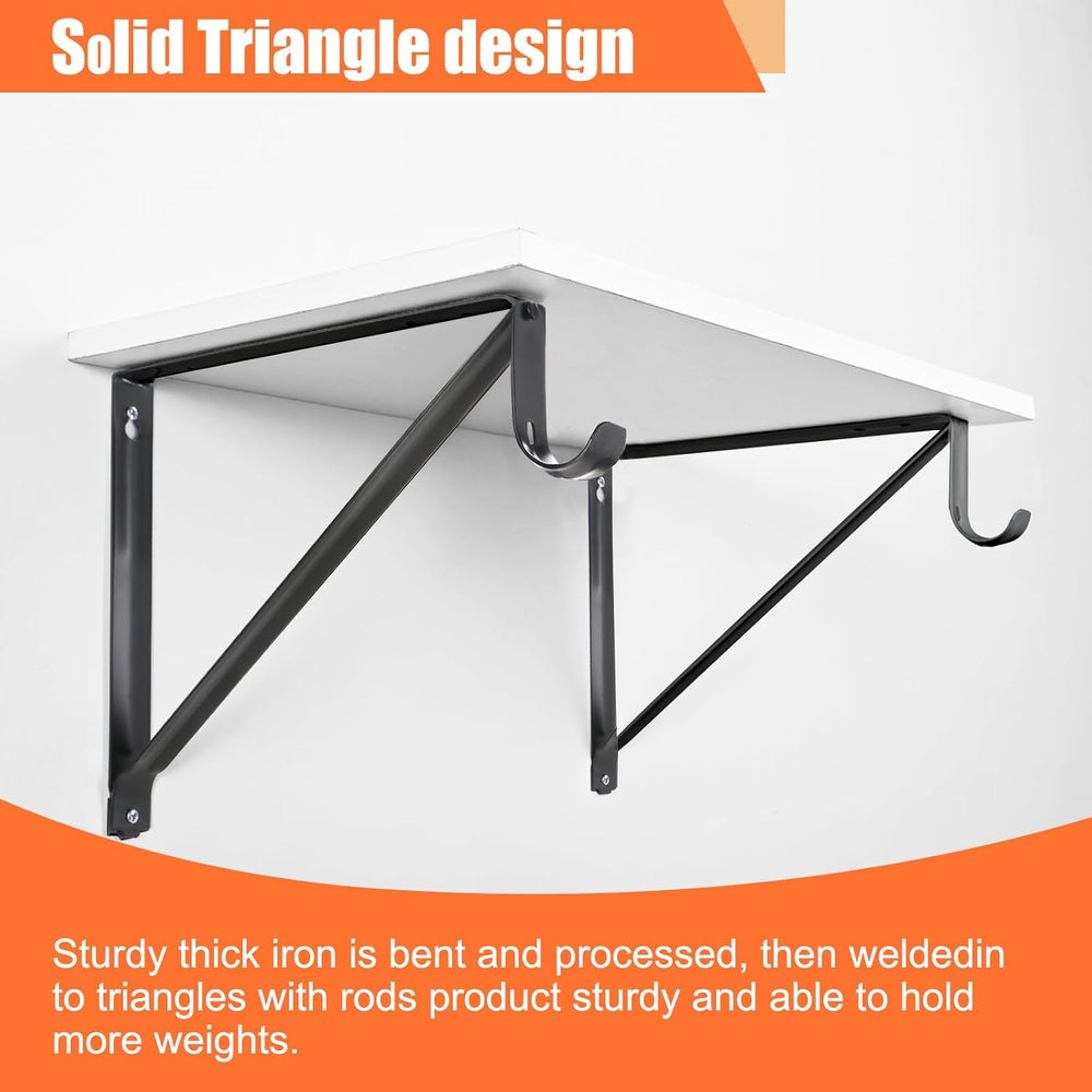 10 Pack Heavy Duty Closet Shelf & Rod Brackets, Wall Mounted Closet Shelf...