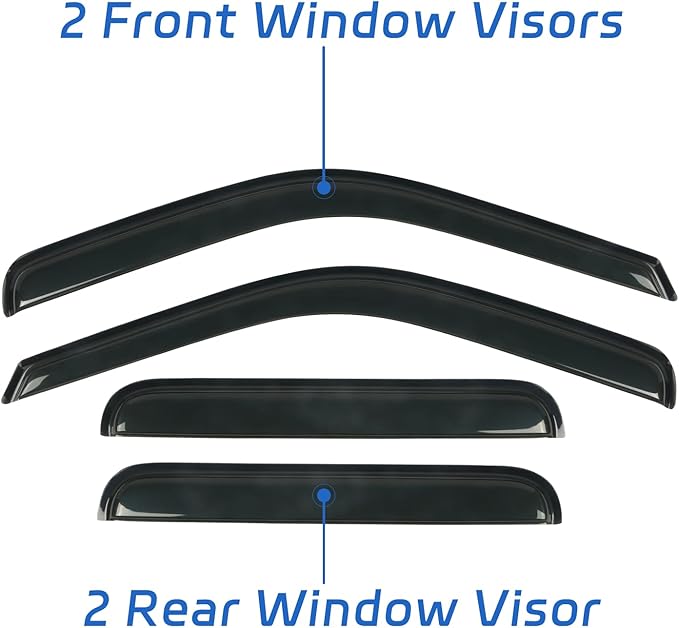 4 PCS Rain Guards Fit for 1999-2016 Ford F250 F350 F450 F550 SuperCrew Super