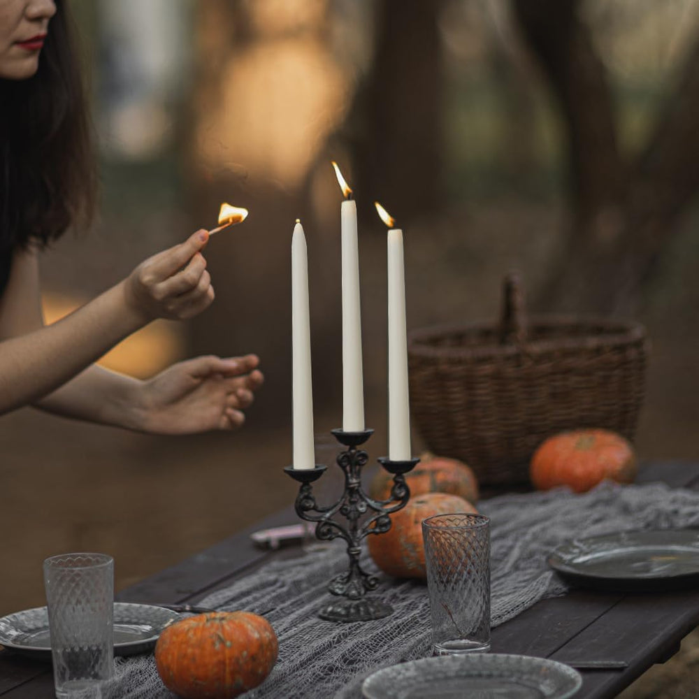 Ivory Beeswax Taper Candles- 9 Hour Burn Time，Pure Natural Hand Poured Beeswa...