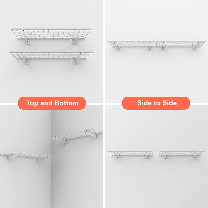 TORACK 2 Pack Garage Storage Wall Shelves
