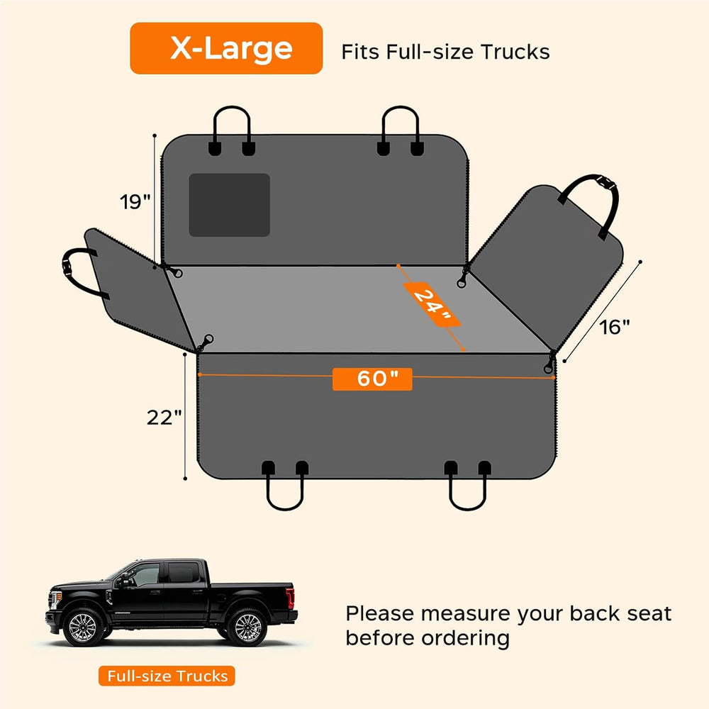 URPOWER XL Dog Seat Cover for Full-Size Trucks, 100% Waterproof Hammock