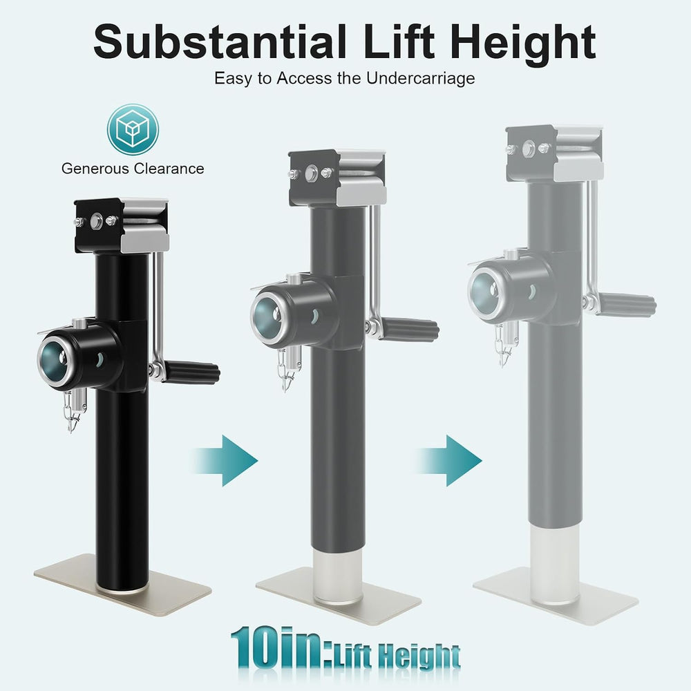 Trailer Jack, 1000 LBS Capacity Drop Leg Jack with Handle | 10 inch lift heig...
