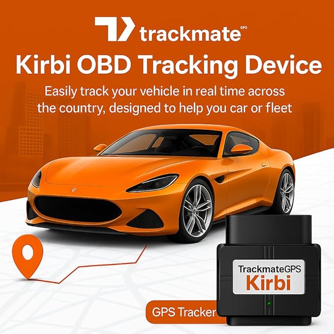 Kirbi OBD Tracker, GPS Tracker for Vehicles Real-Time Tracking, Worldwide