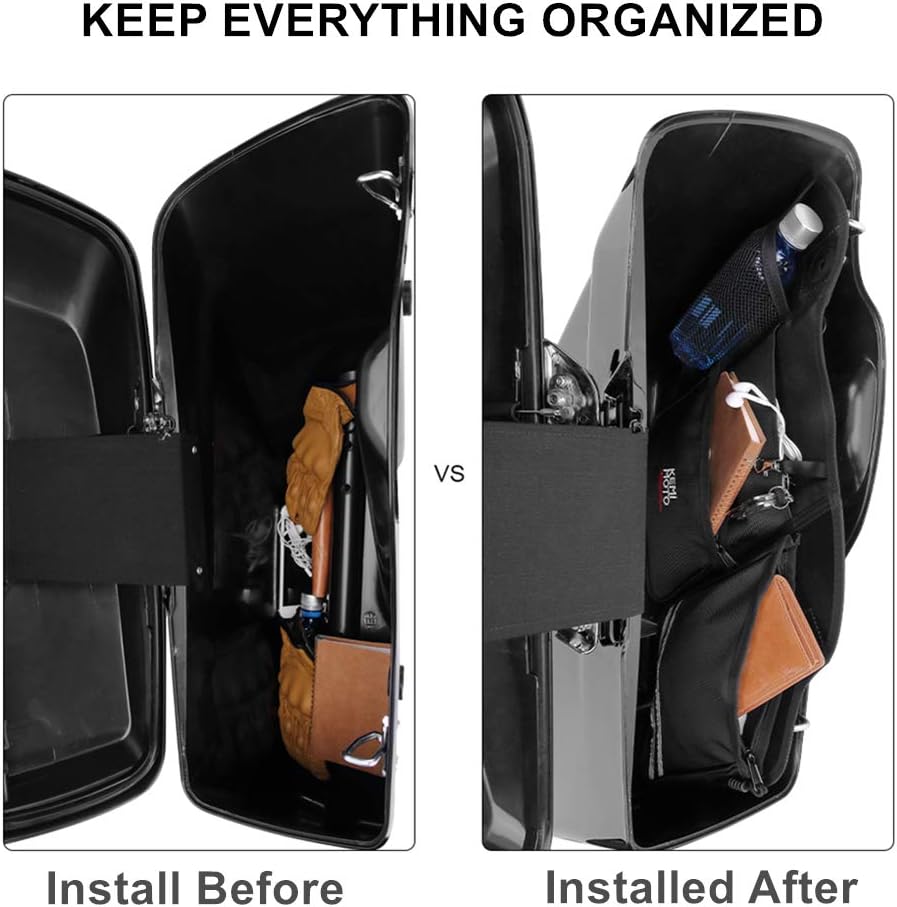 KEMIMOTO Saddle Bags Organizers 2 Pack for 1993-2013 Road Glide Street Glide ...