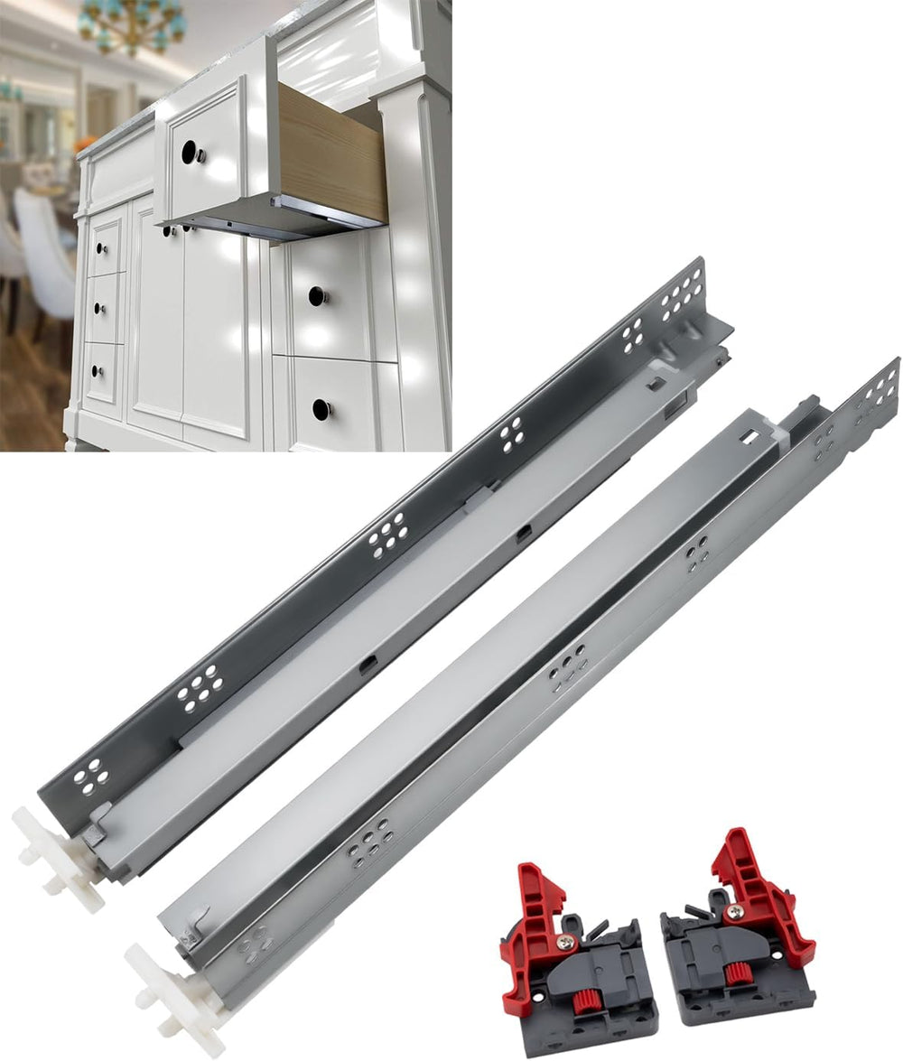 10 Pairs Gobrico Soft Close Under Mounting Drawer Slides 21", Full Exten...