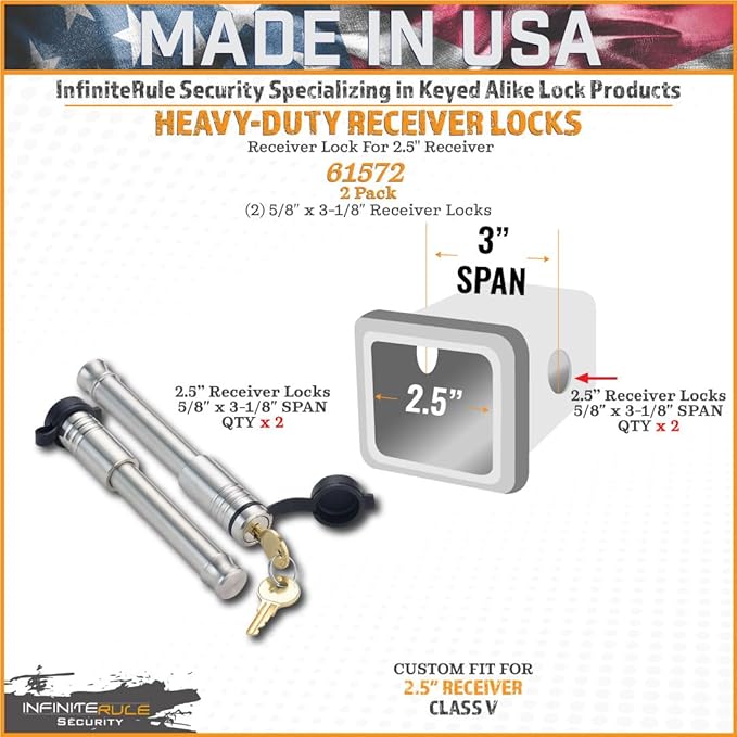 61572 | 2 Pack, Keyed Alike, Receiver Locks