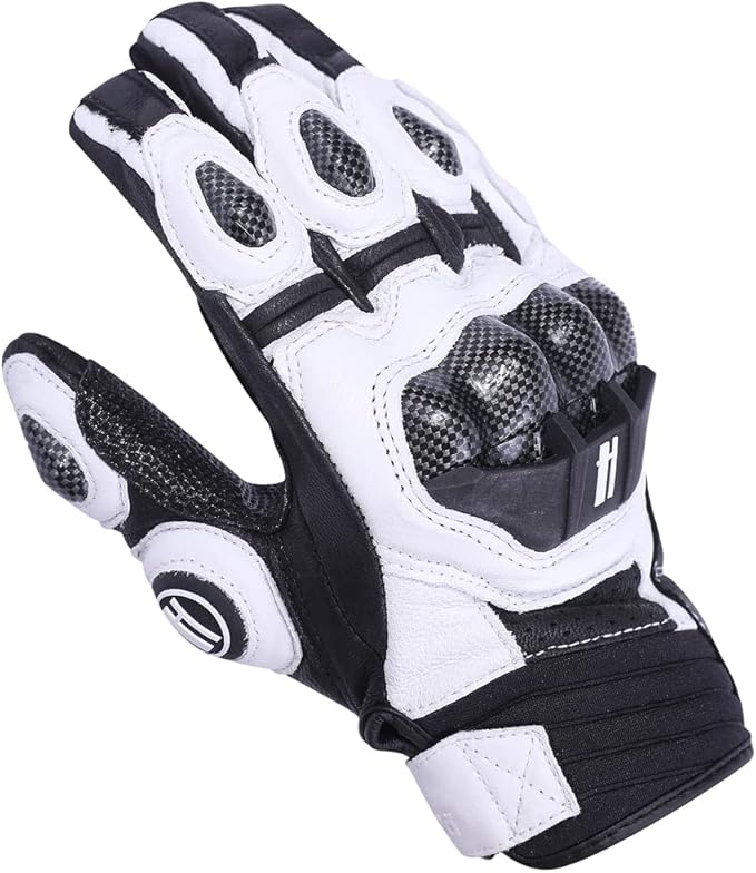 Harssidanzar Breathable Leather Motorcycle Gloves Touchscreen