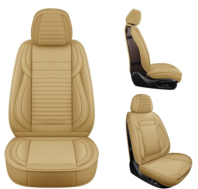 LINGVIDO Car Seat Covers, Breathable and Waterproof Faux Leather Automotive