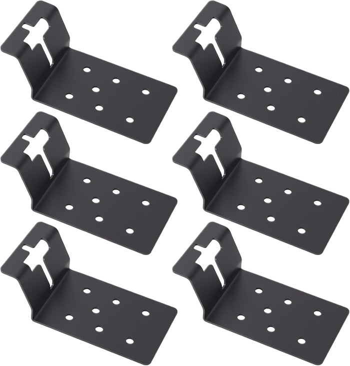 6 Pcs Black T-Post Bracket 3"
