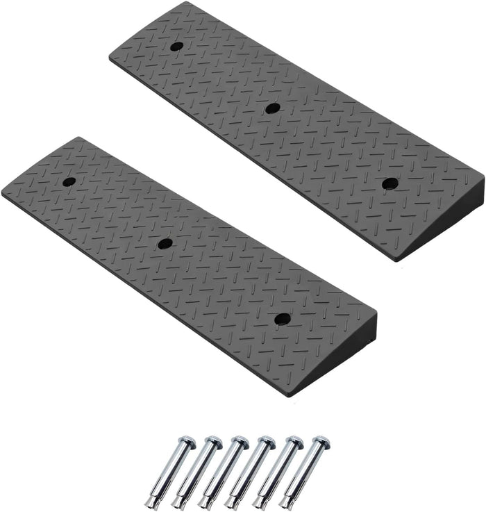 2 Pack 1.6'' Rise Rubber Curb Ramp Heavy Duty Loading Rubber Curb Ramps 3 Tons