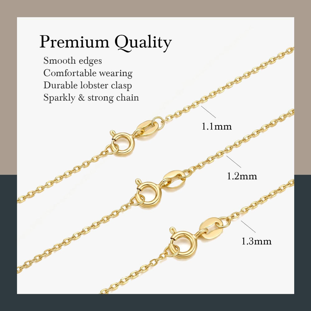 MONA MILANI 14K Gold Chain for Women Cable Chain Gold Necklace for Women
