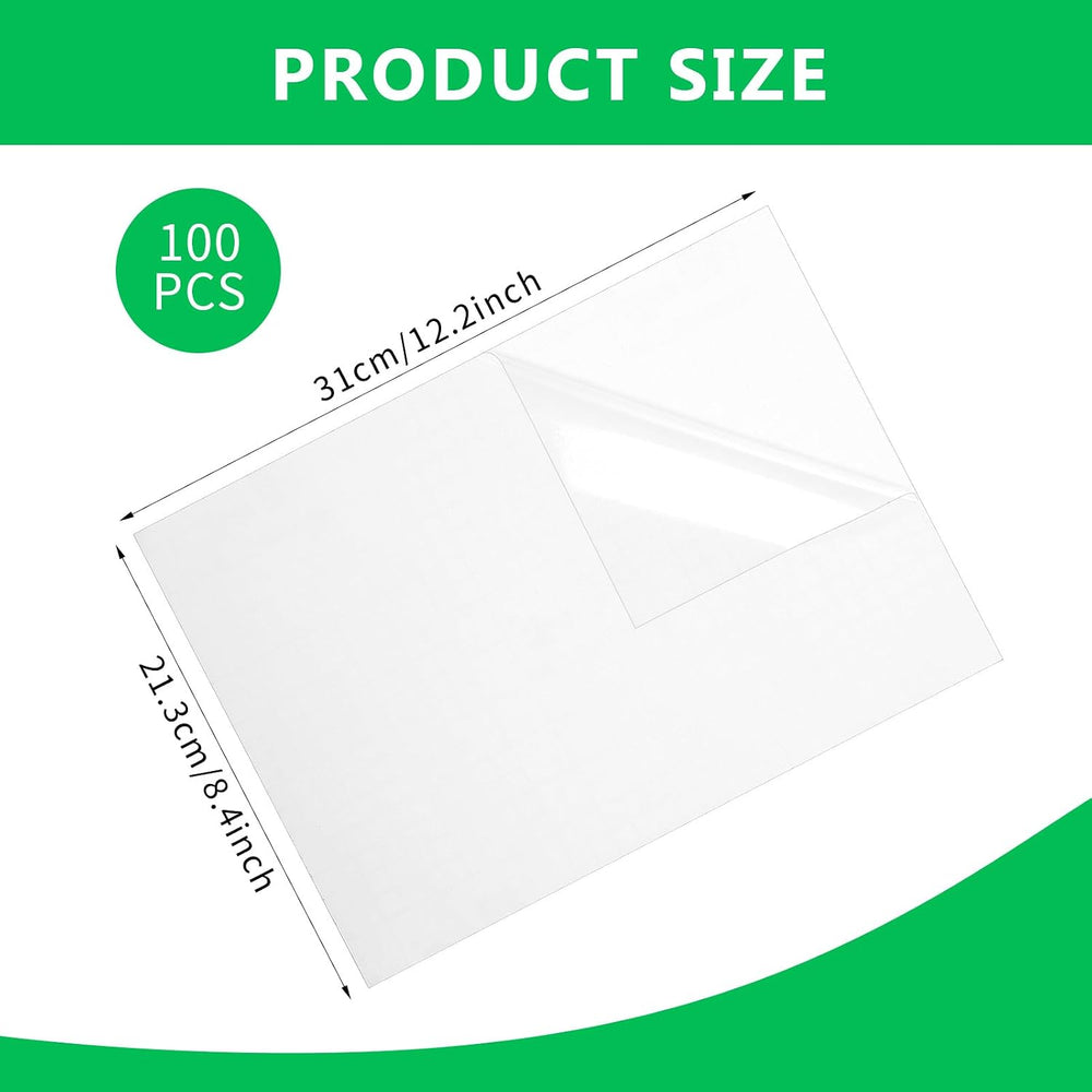 100 Pcs Matte Self Adhesive Laminating Sheets, 8.4 x 12.2 Inches Matte Finish...
