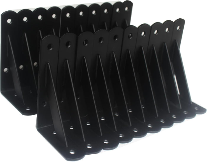 20 Pack L5 x H 3" Black Heavy Duty Shelf Brackets with Screws Metal Shelf Brackets Shelf Support Angle Brackets for Shelves L Brackets Heavy Duty Floating Shelf