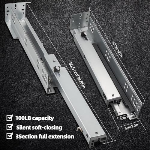 Undermount Drawer Slides HLC Undermount Soft Close Drawer Slides 9 inch 6 Pai...