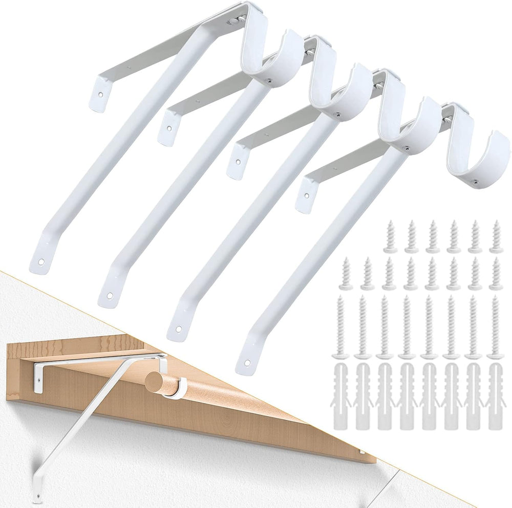 Heavy Duty Closet Rod Bracket, Adjustable Closet Shelf & Rod Brackets for...