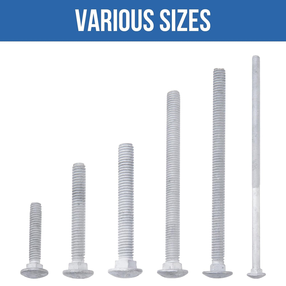 5/16" x 2" Carriage Bolts (100 PCS), Hot Dip Galvanized, Heavy Duty...