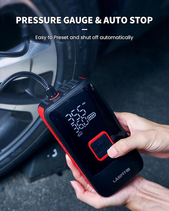 LASFIT TK1 Tire Inflator Portable Air Compressor 150PSI Tire Inflator 12000mAH