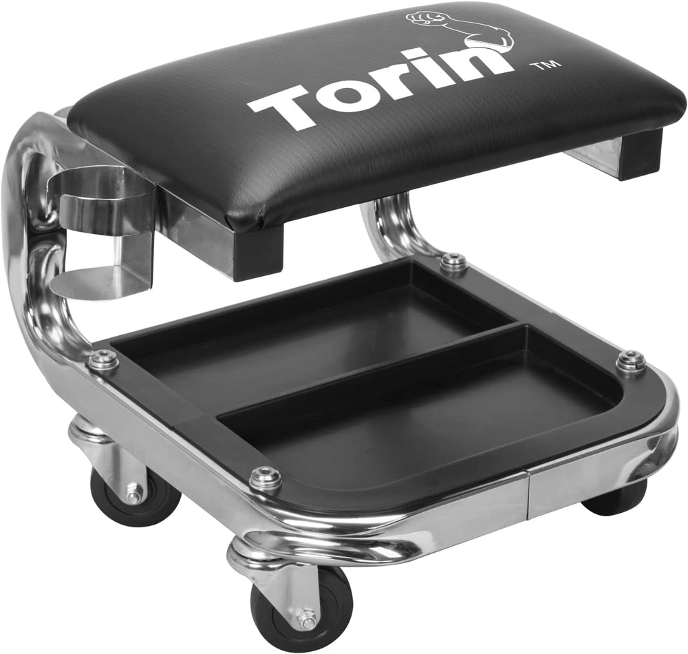 Torin AR7451B Heavy Duty Rolling Creeper Garage/Shop Seat: Padded Mechanic Stool