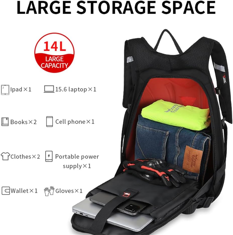 Motorcycle Backpack Waterproof Large Capacity Carbon Fiber Rider Backpack Har...