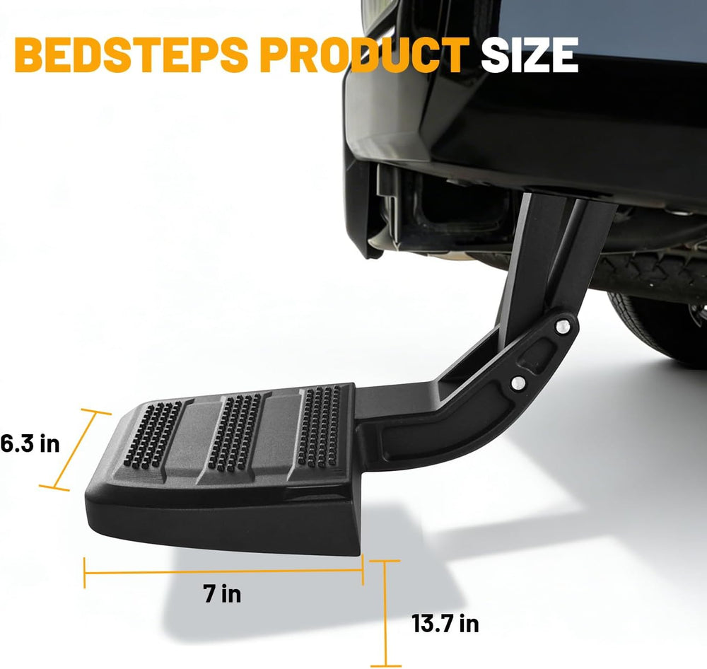One-Piece Aluminum Upgraded Rear Bed Step Compatible with Toyota Tacoma 2024-...