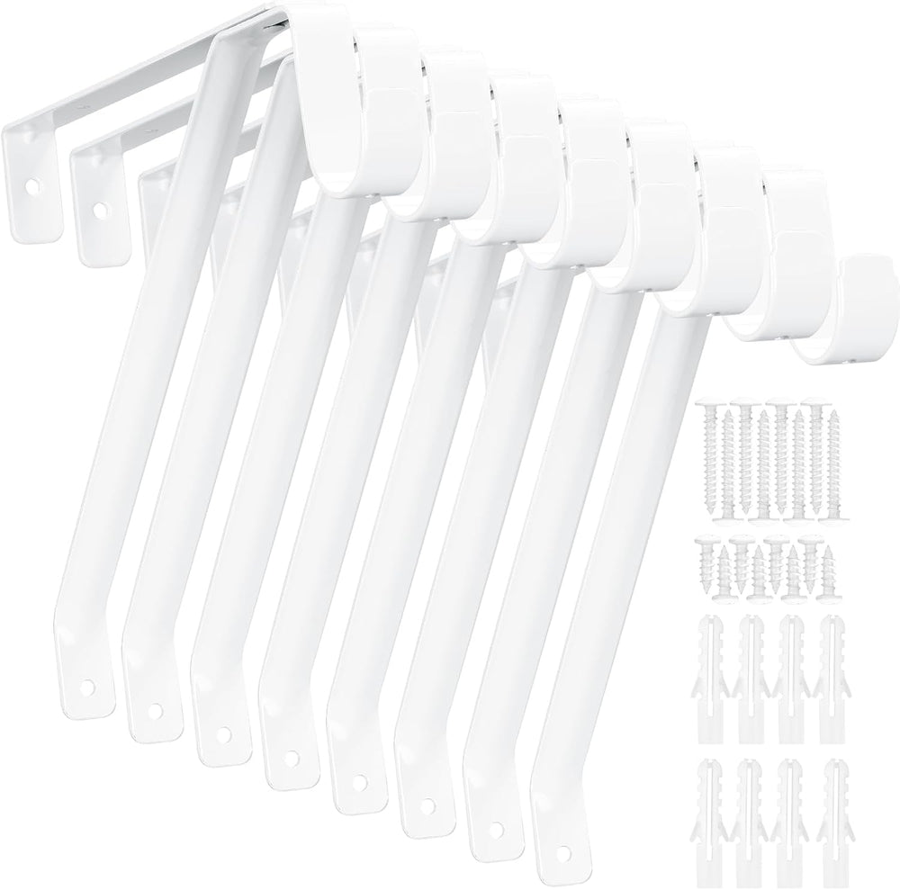 Gisafai 8 Pack Heavy Duty Closet Rod Brackets for Clothes Storage Hanger