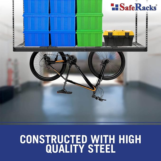 SafeRacks Overhead Garage Storage Rack, Heavy Duty Racks (2-Pack)