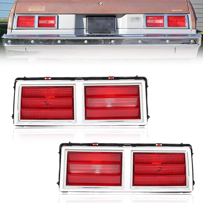 Tail Light Lamp Lens Compatible with Chevy II Nova 1975 1976 1977 1978 1979, [DOT Certified] [IP67 Waterproof] Rear Bumper Reflector Light Lens [No Bulbs], 2 PCS, Red Lens