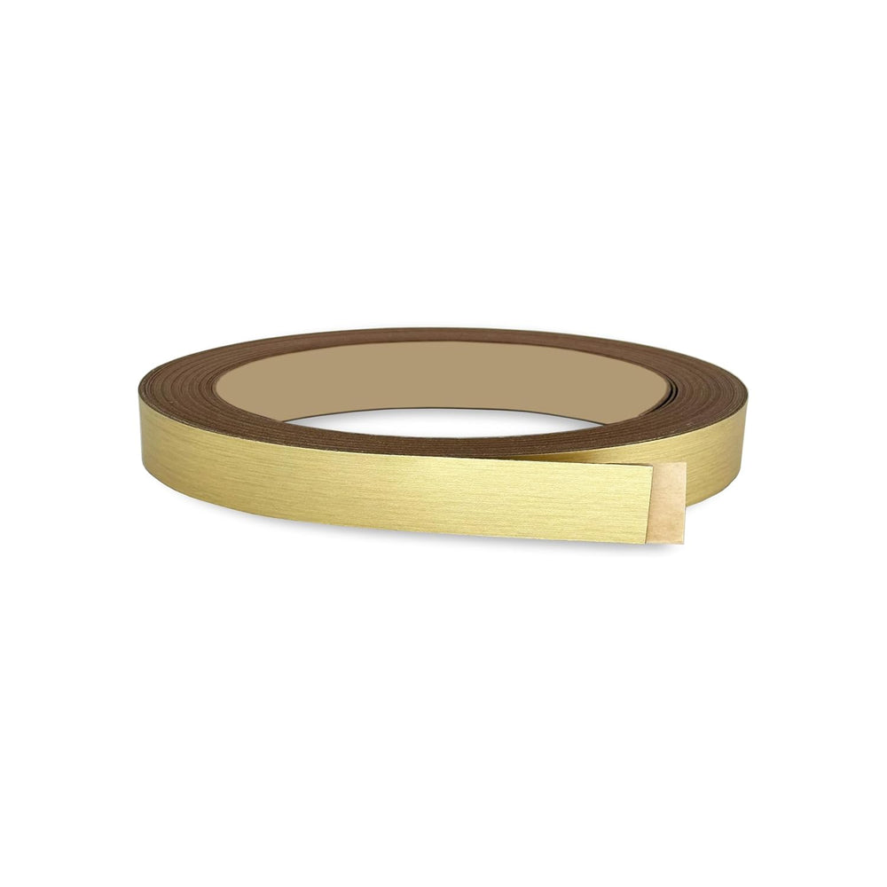 Brushed Gold PVC 5/8 inch x 50 ft Edge Banding Peel Stick Tape Adhesive Metal...