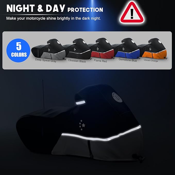Motorcycle Cover 420D Heavy Duty All Season Universal Weather Waterproof