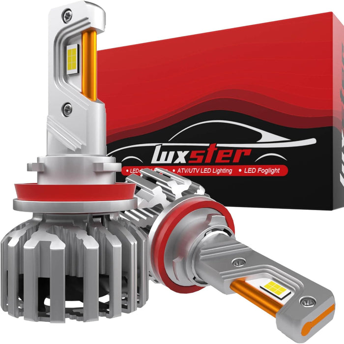 LUXSTER HolyKnight 30000lm H11 H9 55W LED Light Bulbs, H8 H16 Foglight Bulbs (2 Pack)