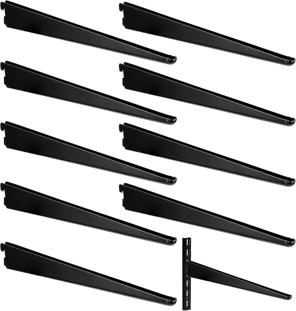 Yalikop 10 Pack Adjustable Shelf Brackets for Double Track System Closet Orga...