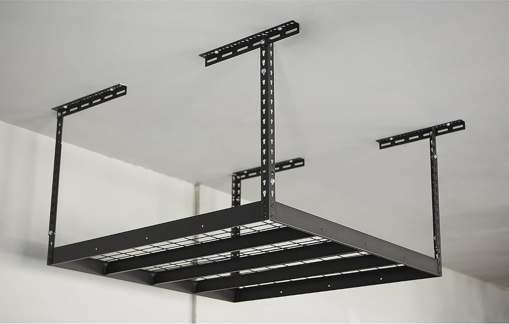 Klutch Overhead Garage Storage Rack, Adjustable Height, 350-Lb. Capacity