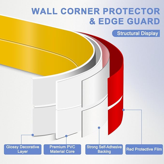 Wall Corner Protector Moulding Trim Peel and Stick Wall Corner Guards Trim