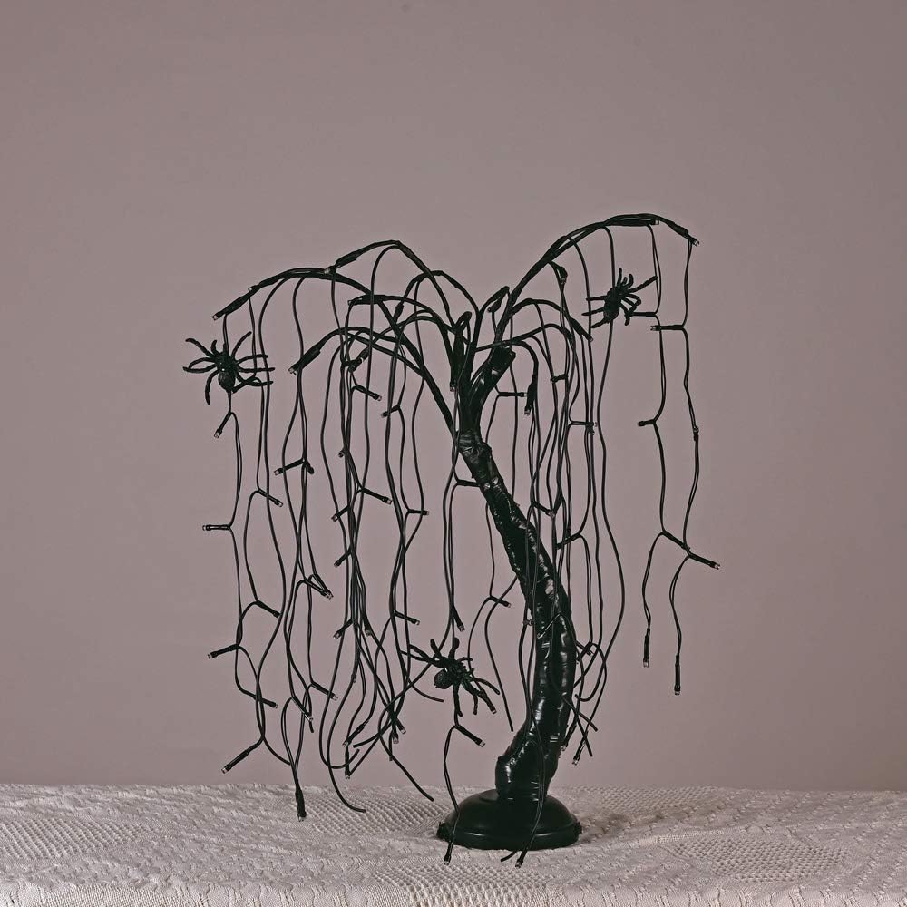LIGHTSHARE 24-inch Halloween Willow Tree LED Spooky Bonsai Night Light,80 LED...
