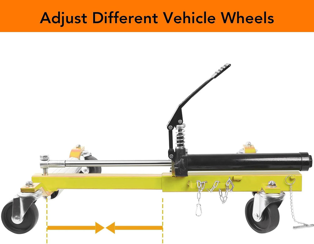 4PC Wheel Dolly, 1500LBS Capacity Car Dolly with Hydraulic Tire Jack for Vehi...