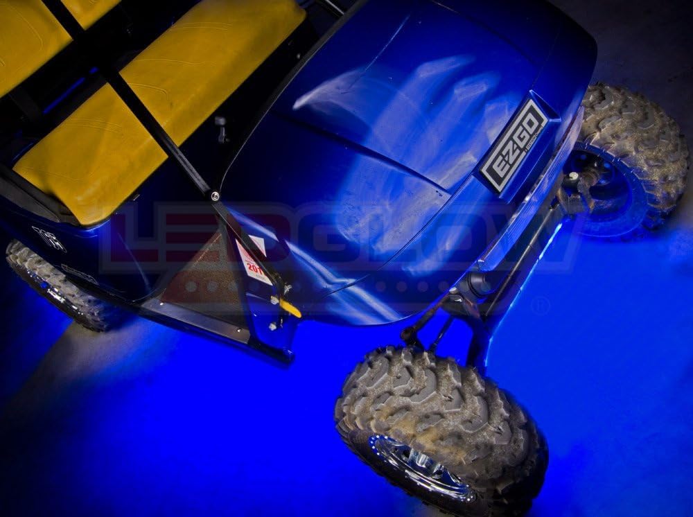 LEDGlow 4pc Blue LED Golf Cart Underbody Underglow Accent Neon Light Kit for ...