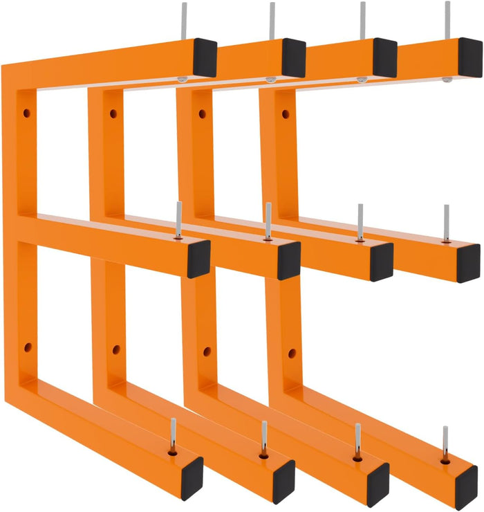 4 Pack Wall-Mounted Lumber Rack, Heavy Duty Wood Storage Racks, 6-Level System