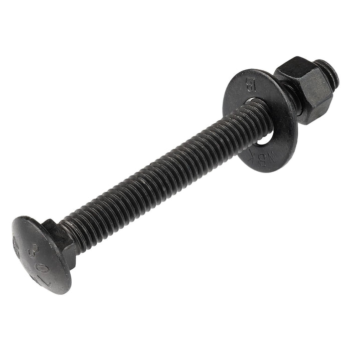 3/8" x 4" (25 Pack) Black Carriage Bolt Kit, Grade 307A, Ceramic Coated for Exterior Use, 2X Rust Resistance of Galvanized by Makers Bolt