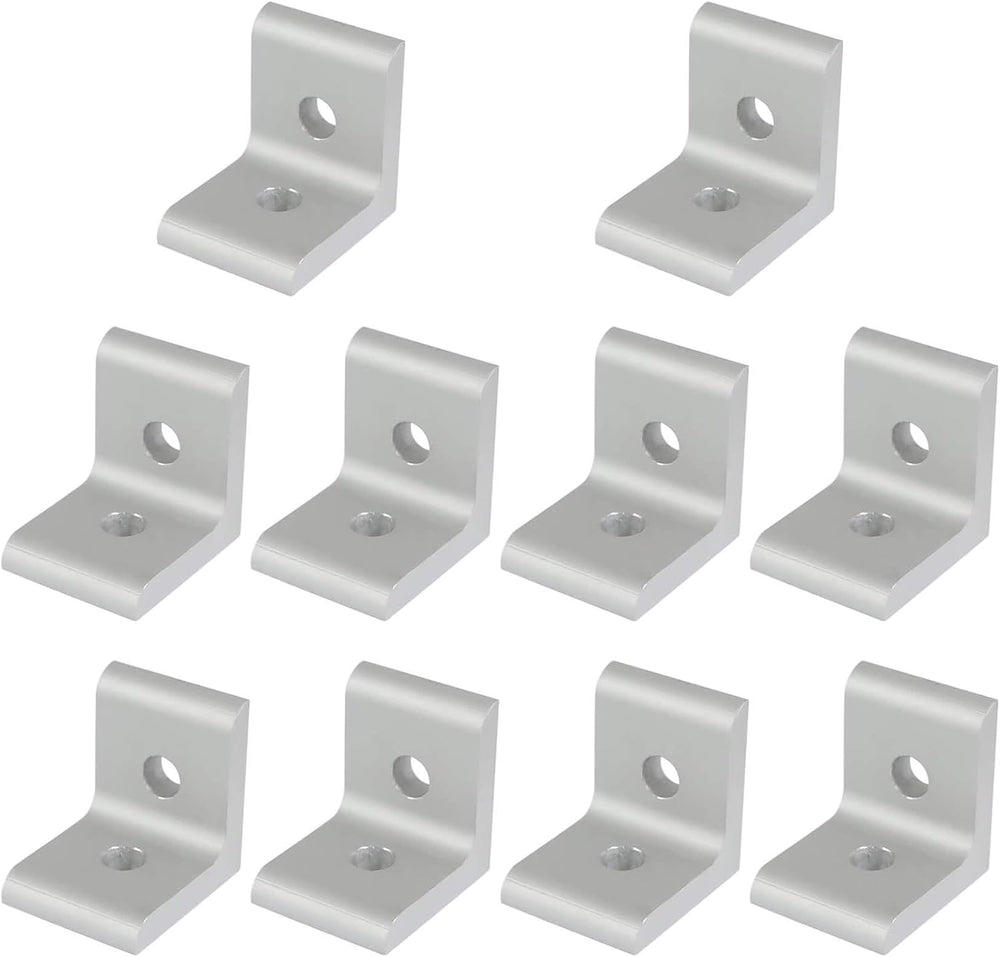 25 Packs 1515 Series Aluminum 2 Hole Inside Corner Bracket, L Bracket Connect...