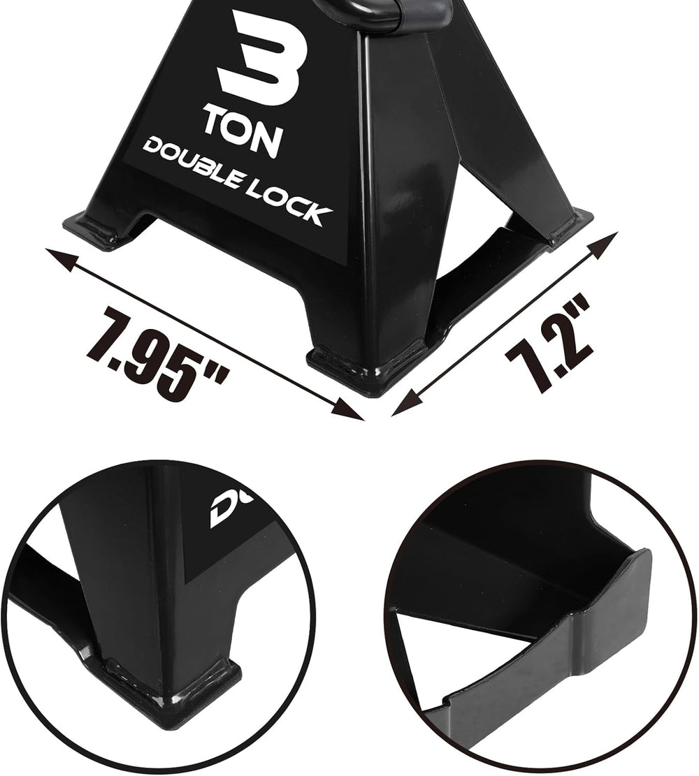 Torin AT43005AB Steel Heavy Duty Jack Stands: Double Locking Pins, 3 Ton (6,0...