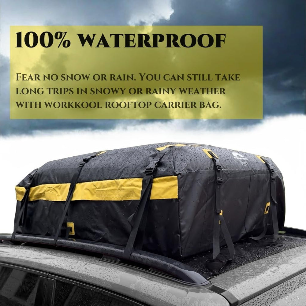 Rooftop Cargo Carrier Vehicle Soft-Shell Carriers, Heavy Duty Car Roof Bag Wa...