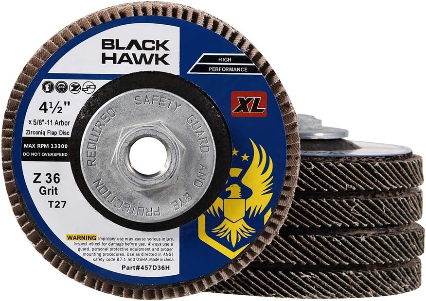 BHA 4-1/2 x 5/8-11 XL Zirconia Flap Disc T27-60 Grit - 5 Pack