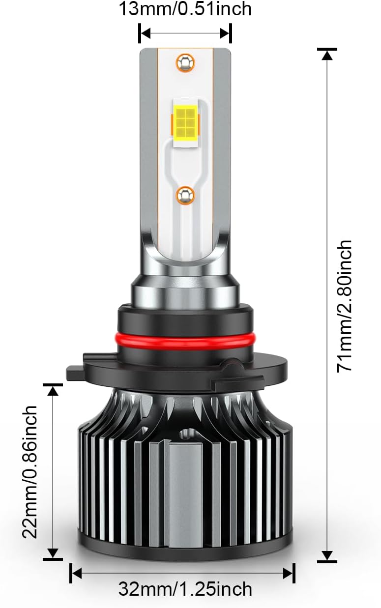 for Honda Civic Sedan 2004-2015 High Low Beam, White Light Bulbs, Pack of 4