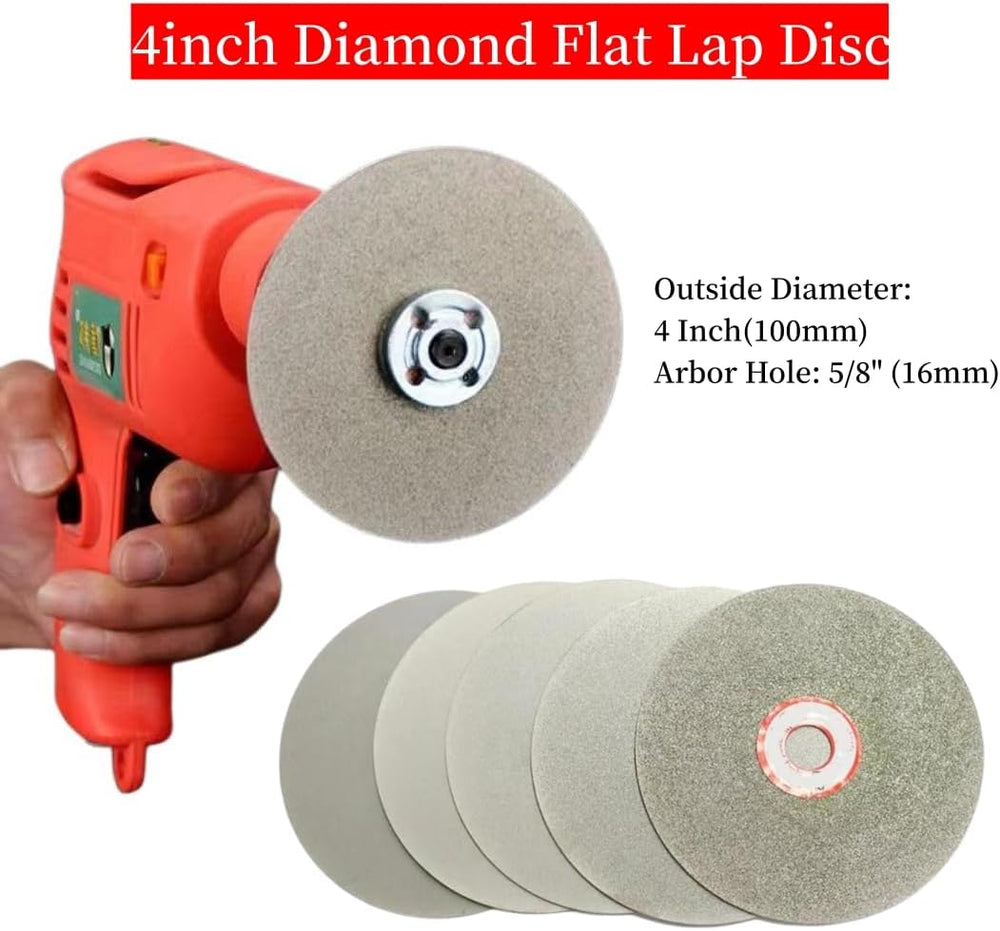 Diamond Flat Lap Disc Set 10 PCS, ENLAYER 4Inch Diamond Polishing Disc 80/100...