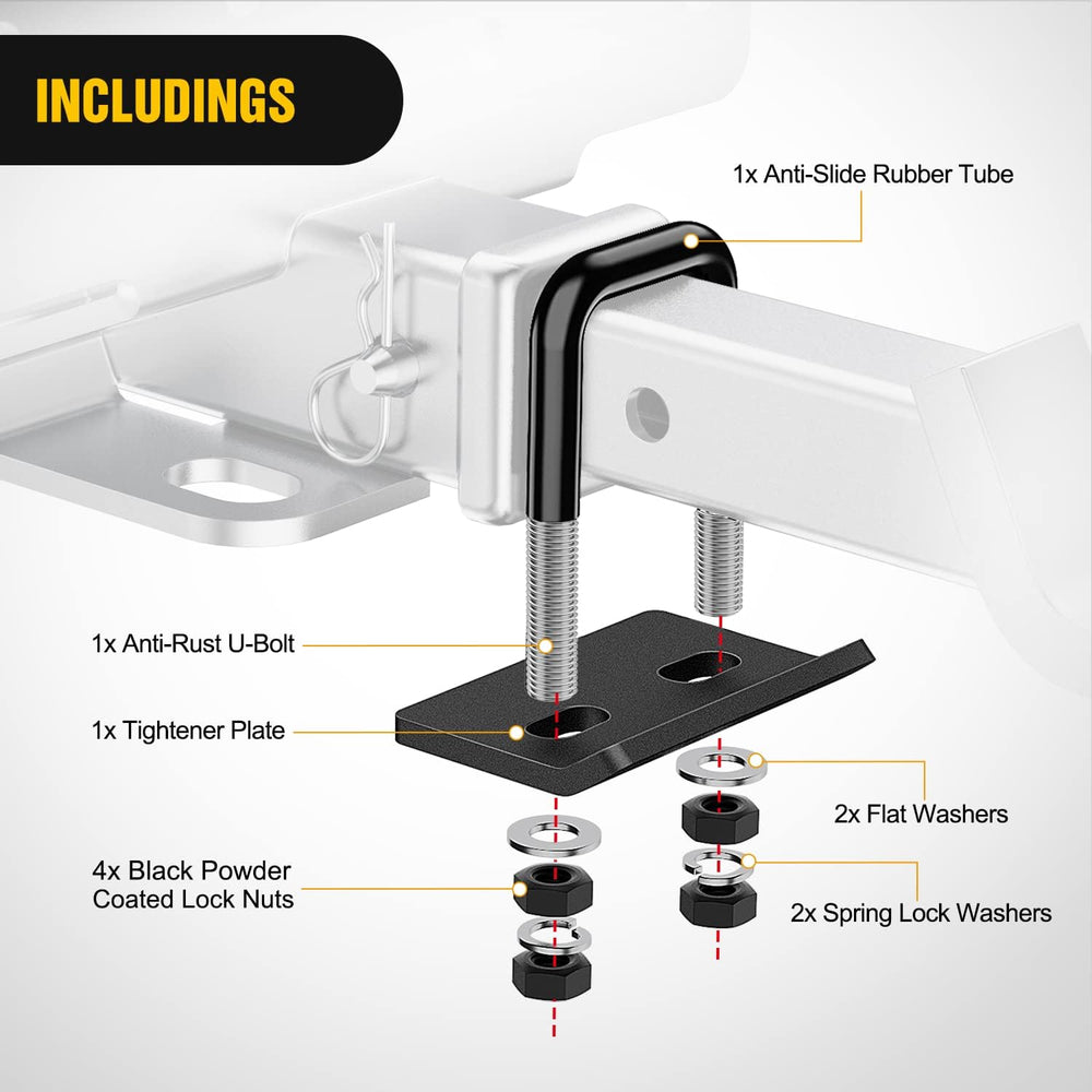Nilight Dual Hitch Extender to 10", Rise Drop 7-1/2 inch w/Hitch Tightener