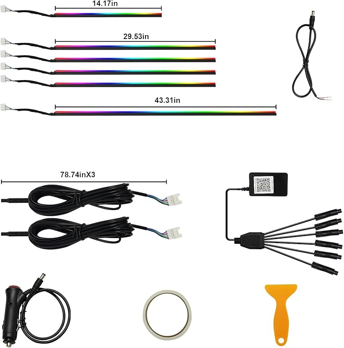 Interior Car LED Strip Lights, Acrylic LED Lights